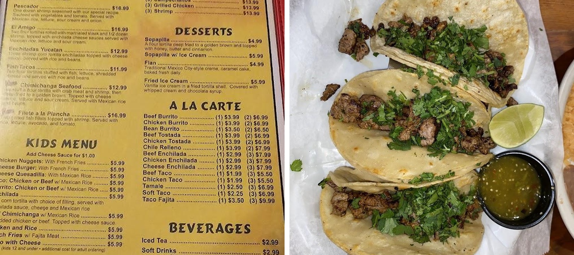Yucatan Restaurant Menu